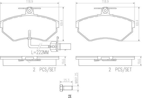 Brembo P85044N - Komplet Pločica, disk-kočnica www.molydon.hr