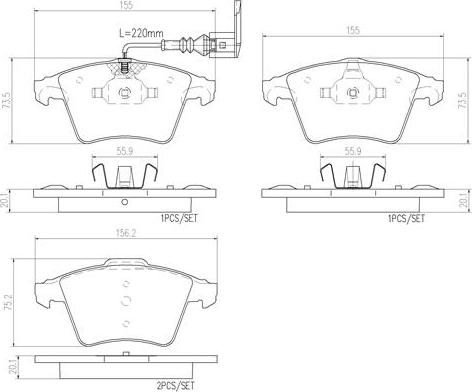 Brembo P85081N - Komplet Pločica, disk-kočnica www.molydon.hr