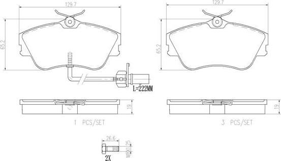 Brembo P85029N - Komplet Pločica, disk-kočnica www.molydon.hr