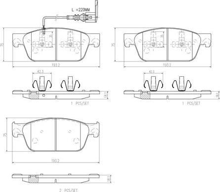 Brembo P85141N - Komplet Pločica, disk-kočnica www.molydon.hr