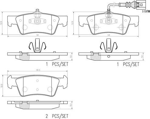 Brembo P85163N - Komplet Pločica, disk-kočnica www.molydon.hr