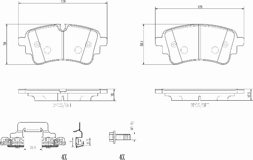 Brembo P85185N - Komplet Pločica, disk-kočnica www.molydon.hr