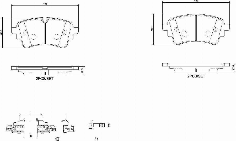 Brembo P85186N - Komplet Pločica, disk-kočnica www.molydon.hr