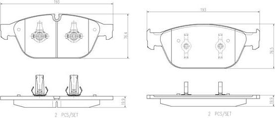 Brembo P85128N - Komplet Pločica, disk-kočnica www.molydon.hr