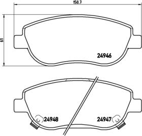 Brembo P 83 115 - Komplet Pločica, disk-kočnica www.molydon.hr