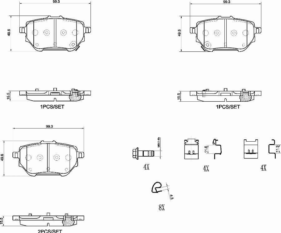 Brembo P83182N - Komplet Pločica, disk-kočnica www.molydon.hr