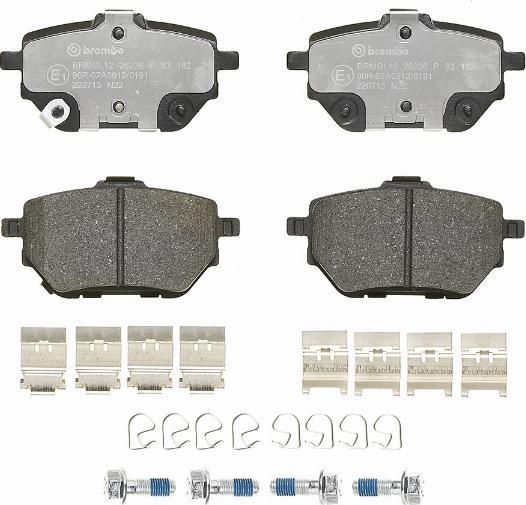 Brembo P 83 182 - Komplet Pločica, disk-kočnica www.molydon.hr