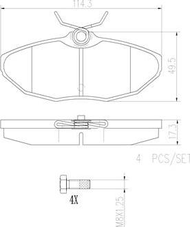 Brembo P36013N - Komplet Pločica, disk-kočnica www.molydon.hr