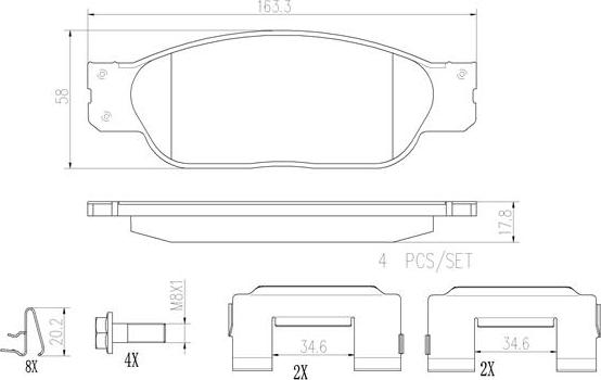 Brembo P36012N - Komplet Pločica, disk-kočnica www.molydon.hr