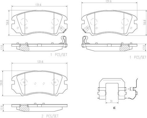 Brembo P30043N - Komplet Pločica, disk-kočnica www.molydon.hr