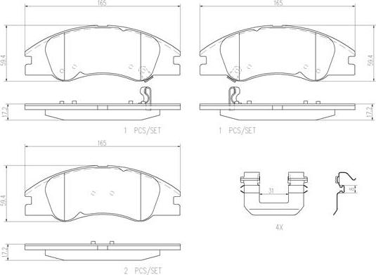 Brembo P30042N - Komplet Pločica, disk-kočnica www.molydon.hr