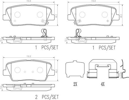 Brembo P30104N - Komplet Pločica, disk-kočnica www.molydon.hr