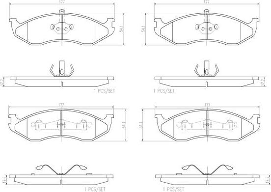 Brembo P37004N - Komplet Pločica, disk-kočnica www.molydon.hr