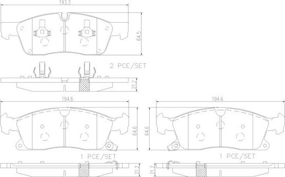 Brembo P37015N - Komplet Pločica, disk-kočnica www.molydon.hr