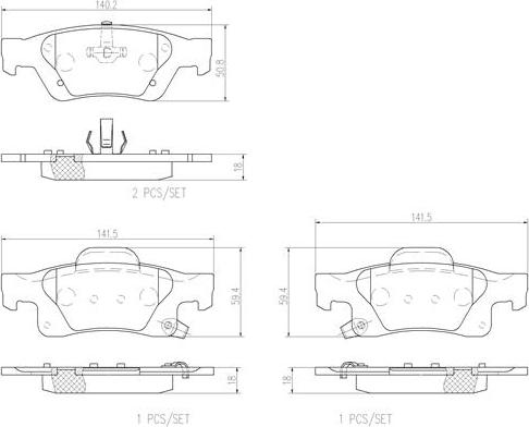 Brembo P37016N - Komplet Pločica, disk-kočnica www.molydon.hr