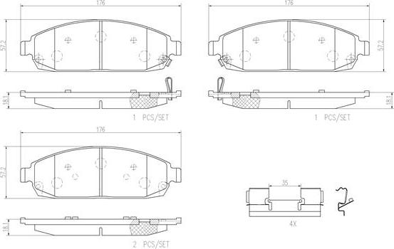 Brembo P37010N - Komplet Pločica, disk-kočnica www.molydon.hr