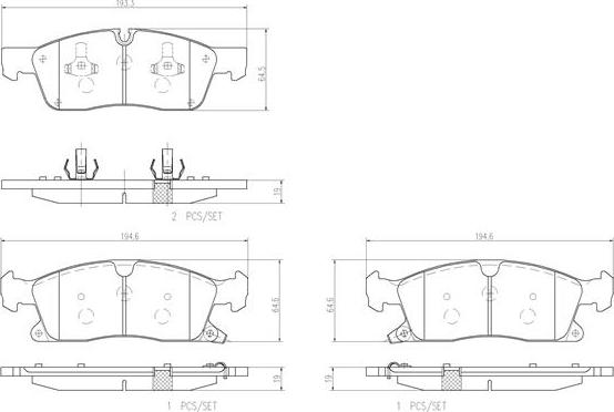 Brembo P37017N - Komplet Pločica, disk-kočnica www.molydon.hr