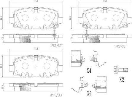 Brembo P37024N - Komplet Pločica, disk-kočnica www.molydon.hr