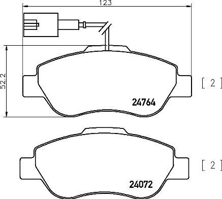 Brembo P 24 150 - Komplet Pločica, disk-kočnica www.molydon.hr