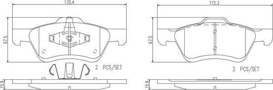 Brembo P24116N - Komplet Pločica, disk-kočnica www.molydon.hr