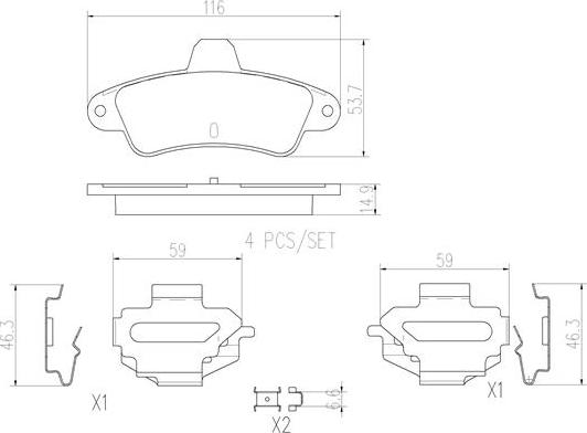 Brembo P24125N - Komplet Pločica, disk-kočnica www.molydon.hr