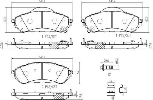 Brembo P 24 208 - Komplet Pločica, disk-kočnica www.molydon.hr