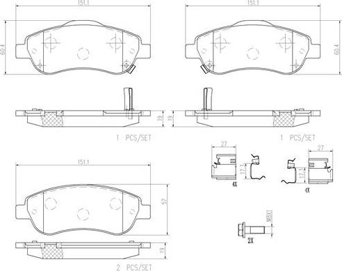 Brembo P28045N - Komplet Pločica, disk-kočnica www.molydon.hr