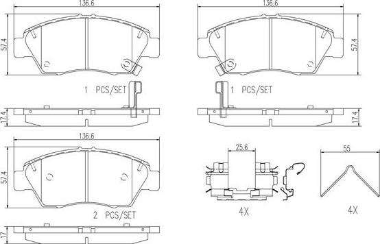 Brembo P28056N - Komplet Pločica, disk-kočnica www.molydon.hr