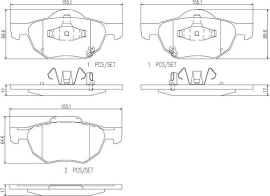 Brembo P28036N - Komplet Pločica, disk-kočnica www.molydon.hr