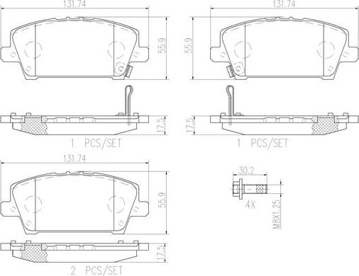 Brembo P28037N - Komplet Pločica, disk-kočnica www.molydon.hr