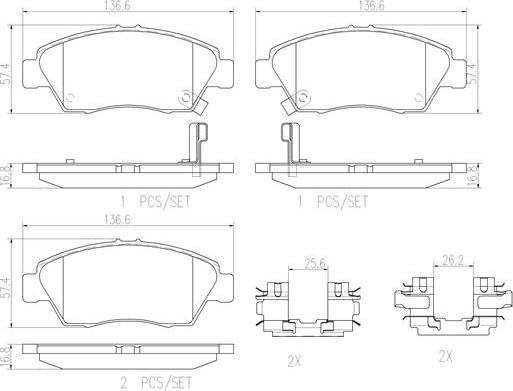 Brembo P28023N - Komplet Pločica, disk-kočnica www.molydon.hr