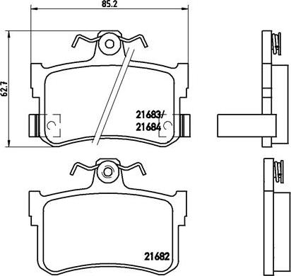 Brembo P 28 027 - Komplet Pločica, disk-kočnica www.molydon.hr