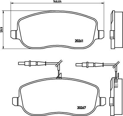 Brembo P 23 090 - Komplet Pločica, disk-kočnica www.molydon.hr