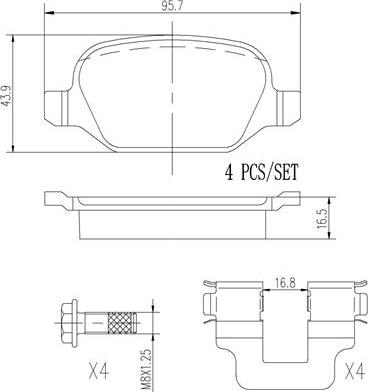 Brembo P23065N - Komplet Pločica, disk-kočnica www.molydon.hr