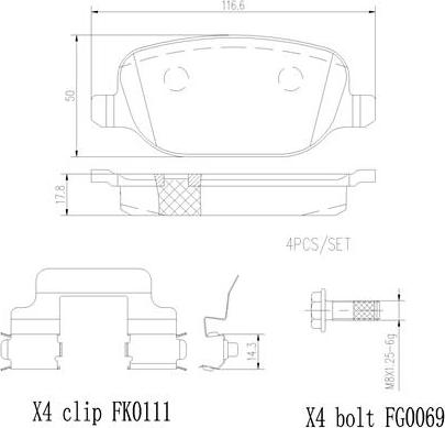 Brembo P23089N - Komplet Pločica, disk-kočnica www.molydon.hr