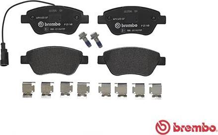 Brembo P 23 140 - Komplet Pločica, disk-kočnica www.molydon.hr