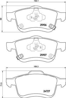 Brembo P 23 155 - Komplet Pločica, disk-kočnica www.molydon.hr