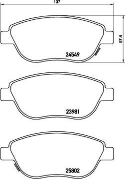 Brembo P 23 153 - Komplet Pločica, disk-kočnica www.molydon.hr