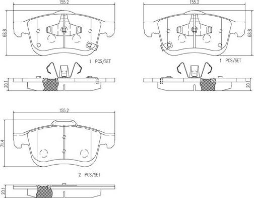 Brembo P23167N - Komplet Pločica, disk-kočnica www.molydon.hr