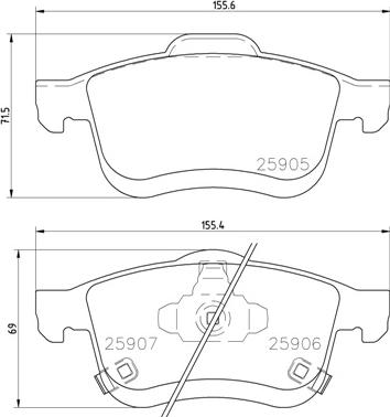 Brembo P 23 167 - Komplet Pločica, disk-kočnica www.molydon.hr