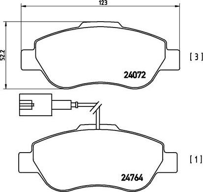 Brembo P 23 107 - Komplet Pločica, disk-kočnica www.molydon.hr