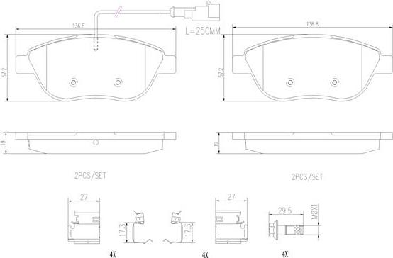 Brembo P23137N - Komplet Pločica, disk-kočnica www.molydon.hr