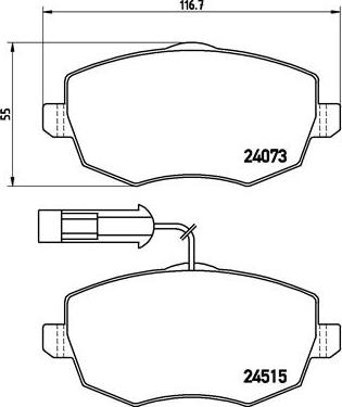 Brembo P 23 127 - Komplet Pločica, disk-kočnica www.molydon.hr