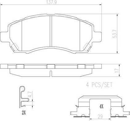 Brembo P78009N - Komplet Pločica, disk-kočnica www.molydon.hr