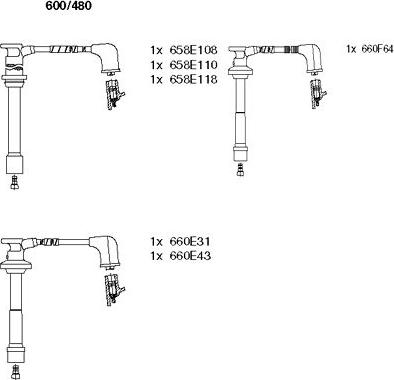 Bremi 600/480 - Set kablova za paljenje www.molydon.hr