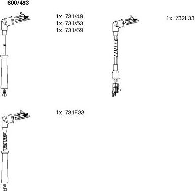 Bremi 600/483 - Set kablova za paljenje www.molydon.hr