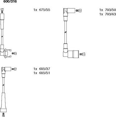 Bremi 600/316 - Set kablova za paljenje www.molydon.hr