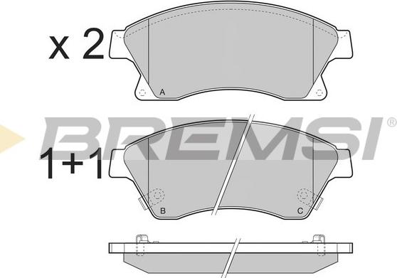 Bremsi BP3404 - Komplet Pločica, disk-kočnica www.molydon.hr