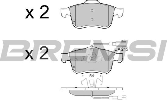 Bremsi BP3413 - Komplet Pločica, disk-kočnica www.molydon.hr