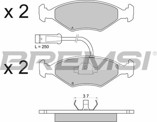 Bremsi BP2589 - Komplet Pločica, disk-kočnica www.molydon.hr